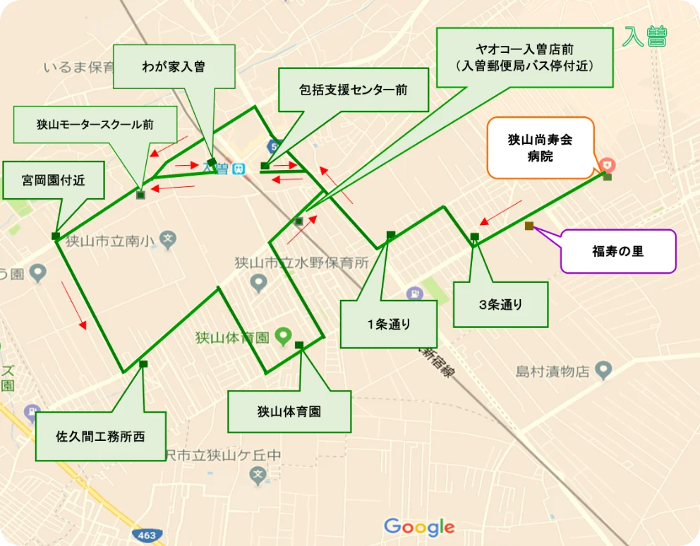 入曽方面ルート